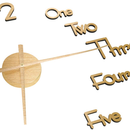 Close-up of the hands of the 3D Wall Clock Modern Design Gold 100 cm XXL, featuring the hour and minute hands.