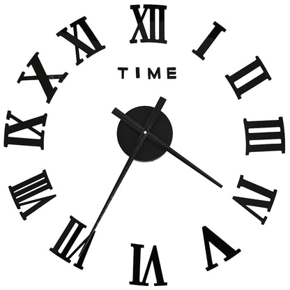 3d Wall Clock | Black | EVA (ethylene-vinyl acetate) | XXL | Modern