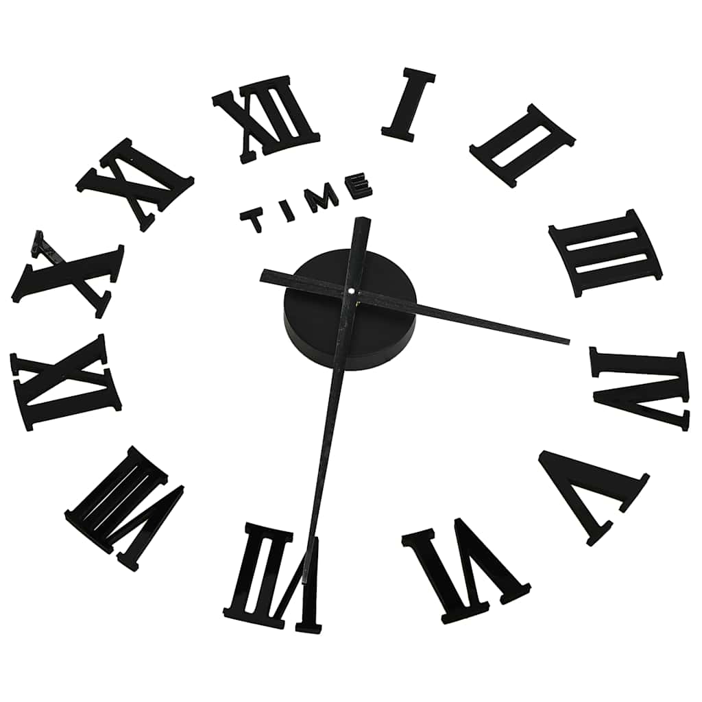 3d Wall Clock | Black | EVA (ethylene-vinyl acetate) | XXL | Modern