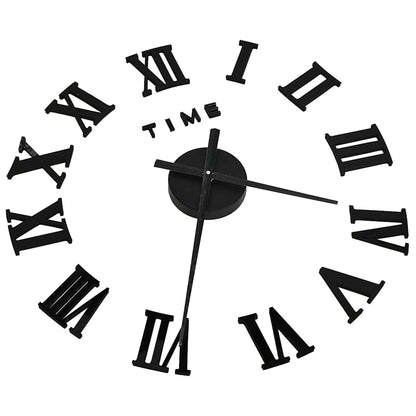 3d Wall Clock | Black | EVA (ethylene-vinyl acetate) | XXL | Modern