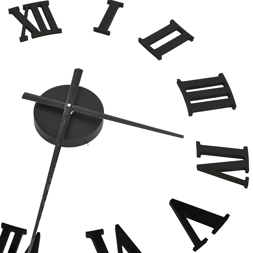 3d Wall Clock | Black | EVA (ethylene-vinyl acetate) | XXL | Modern