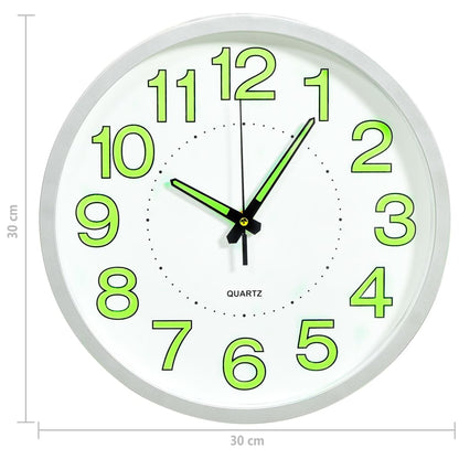 Luminous Wall Clock White 30 cm