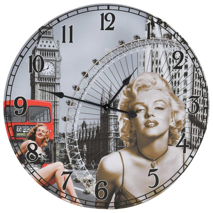 Close-up of the Vintage Wall Clock 60 cm highlighting the multicolour MDF frame and clear numerals for easy visibility.