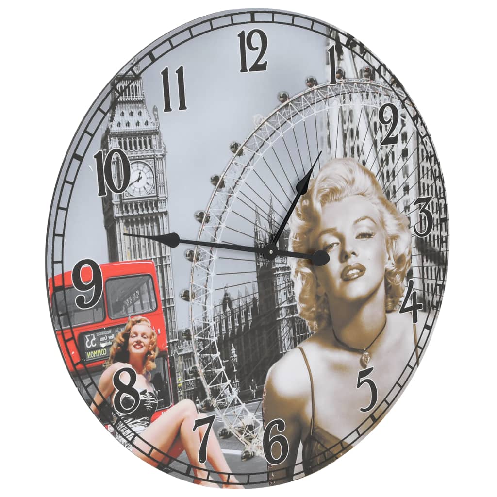 Vintage Wall Clock 60 cm hung on a wall, adding a nostalgic touch to the interior decor with its classic style.