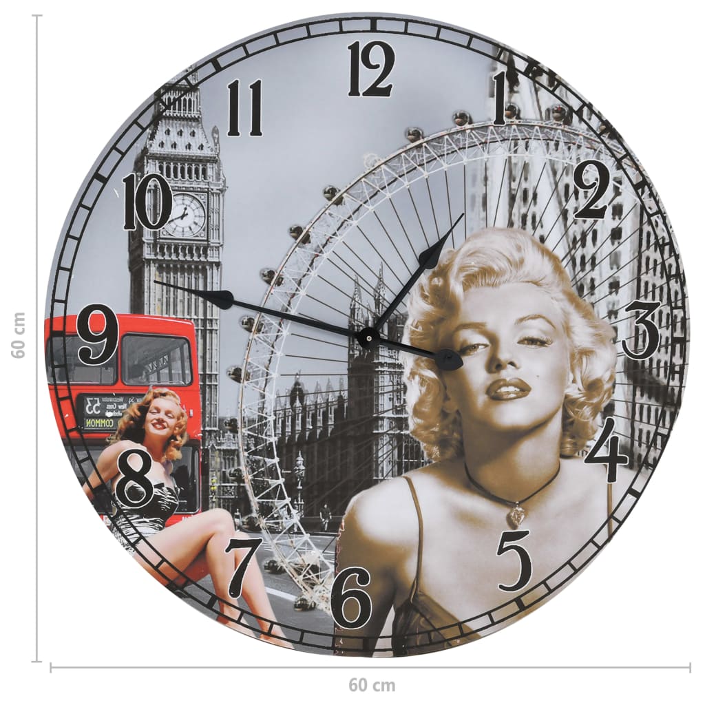 The Vintage Wall Clock 60 cm featuring a 3 cm thickness, ideal for those seeking durable and stylish wall decor.