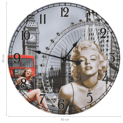 The Vintage Wall Clock 60 cm featuring a 3 cm thickness, ideal for those seeking durable and stylish wall decor.