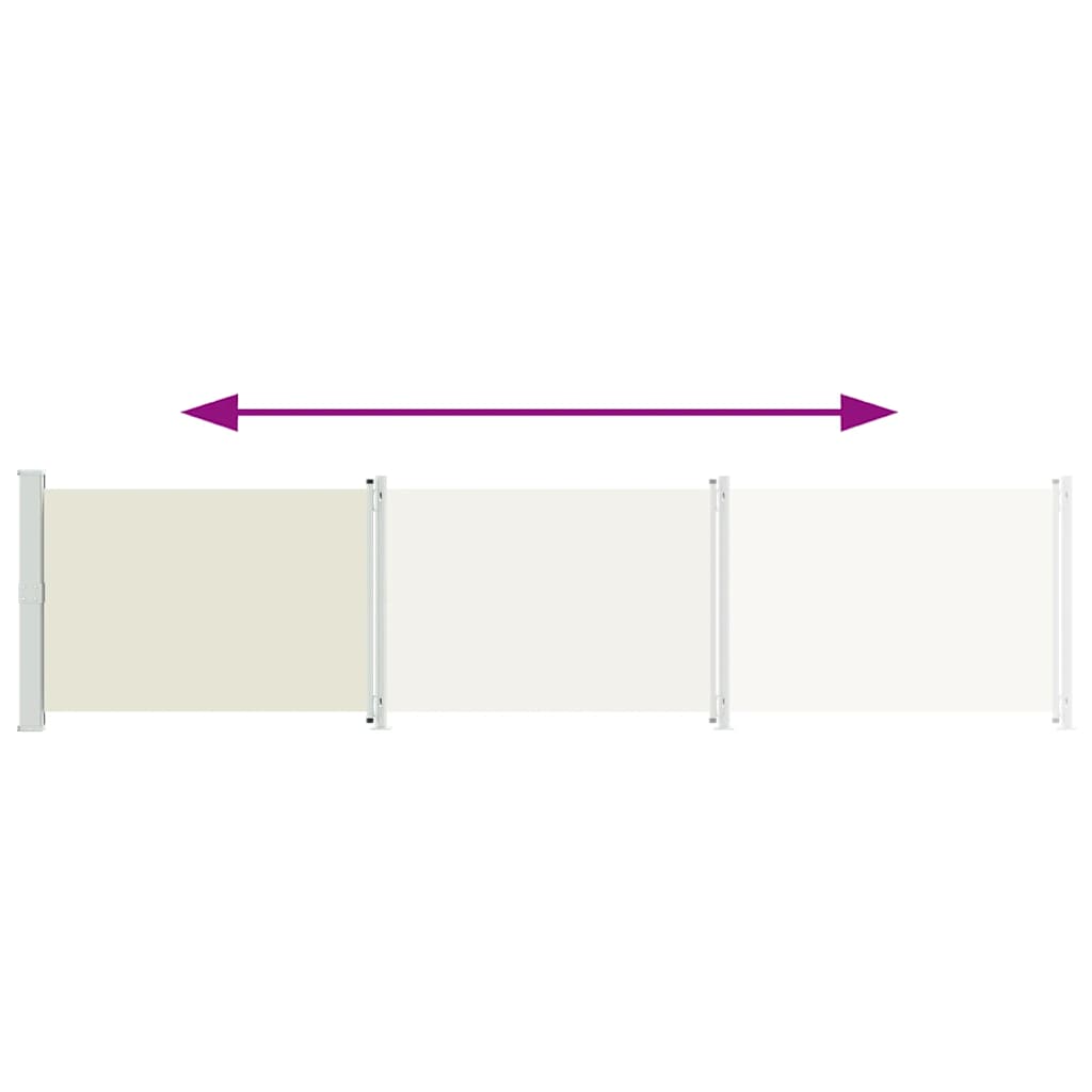 Patio Retractable Side Awning 140x600 cm Cream