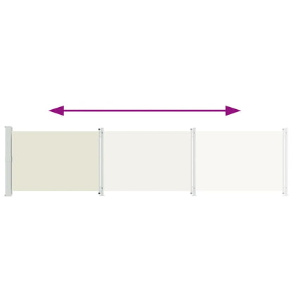 Patio Retractable Side Awning 140x600 cm Cream