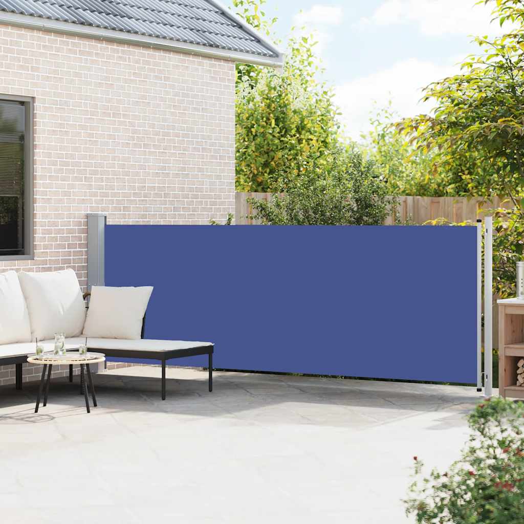 Patio Retractable Side Awning 140x600 cm Blue