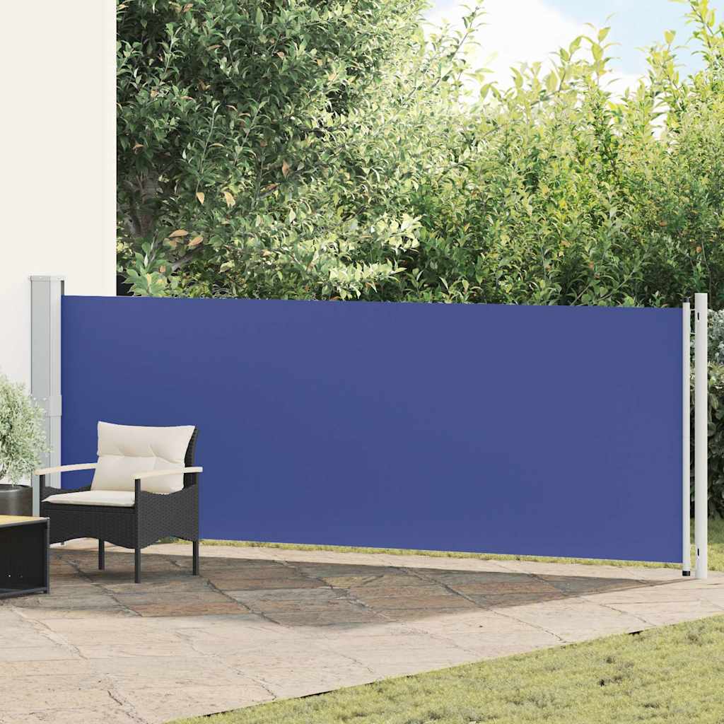 Patio Retractable Side Awning 140x600 cm Blue