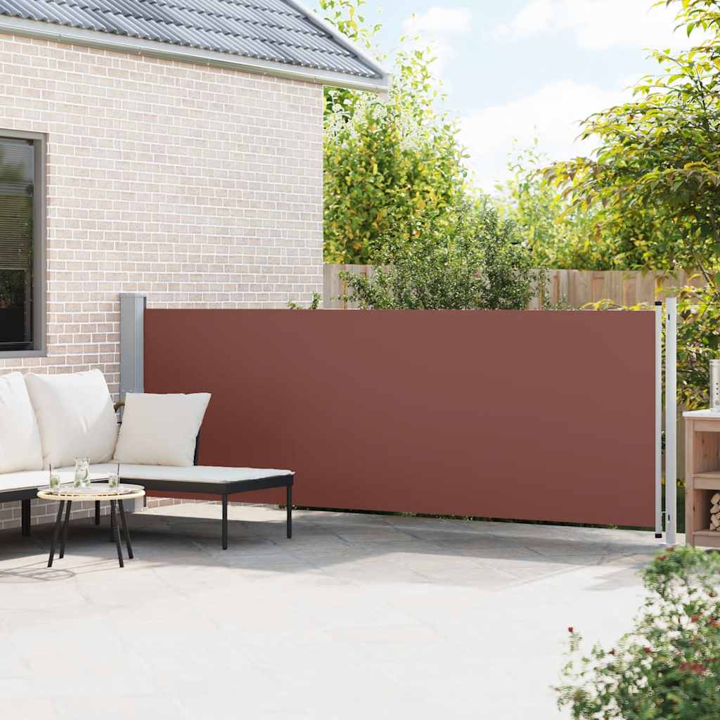 Patio Retractable Side Awning 140x600 cm Brown