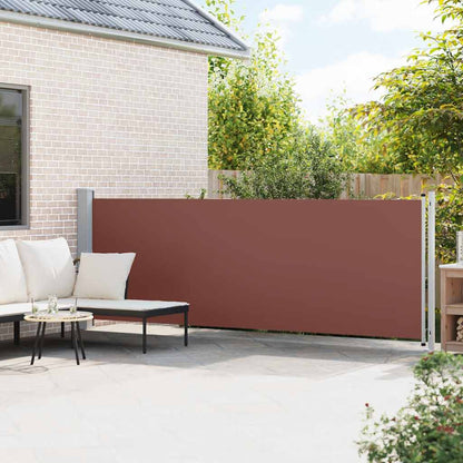 Patio Retractable Side Awning 140x600 cm Brown
