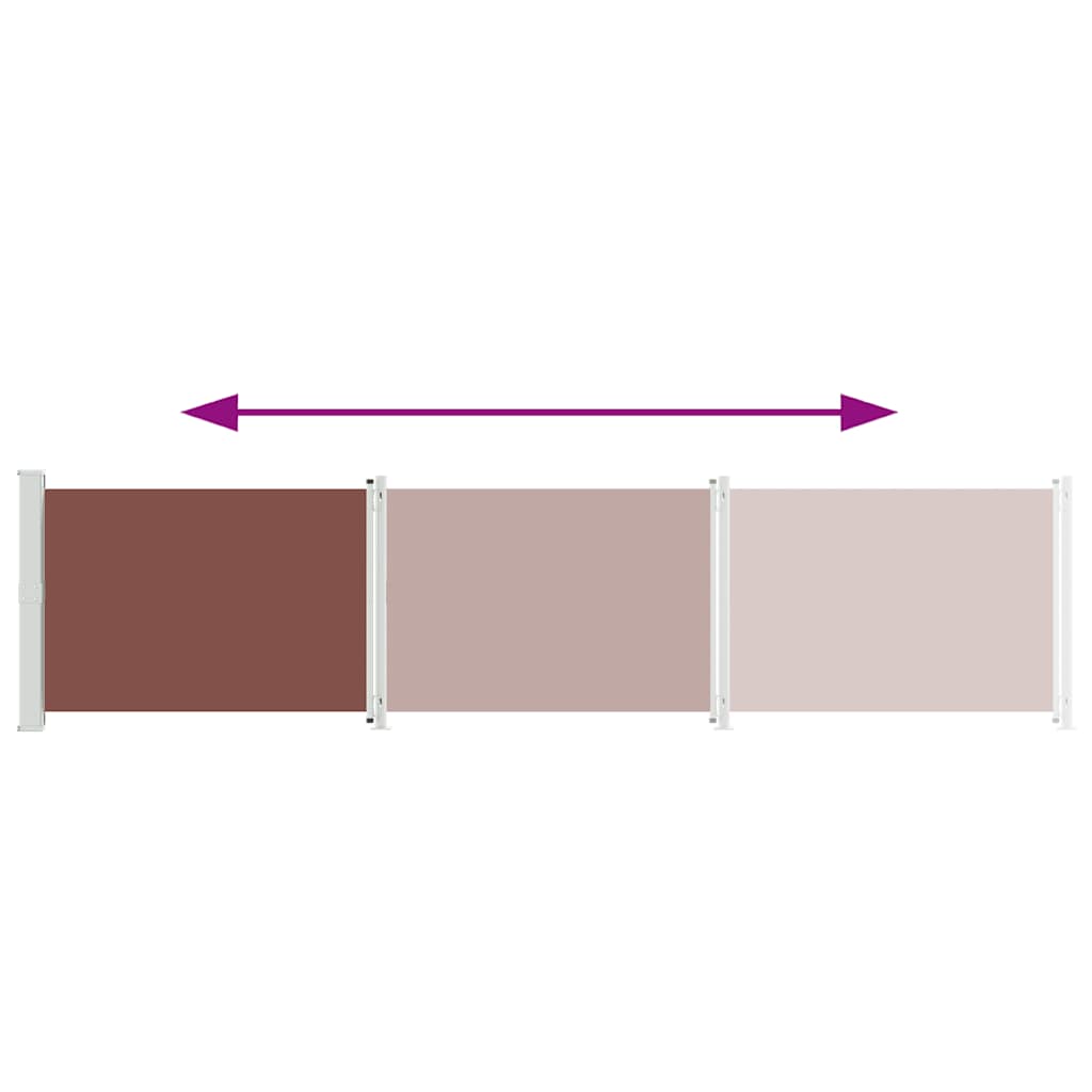 Patio Retractable Side Awning 140x600 cm Brown