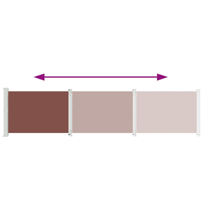 Patio Retractable Side Awning 140x600 cm Brown