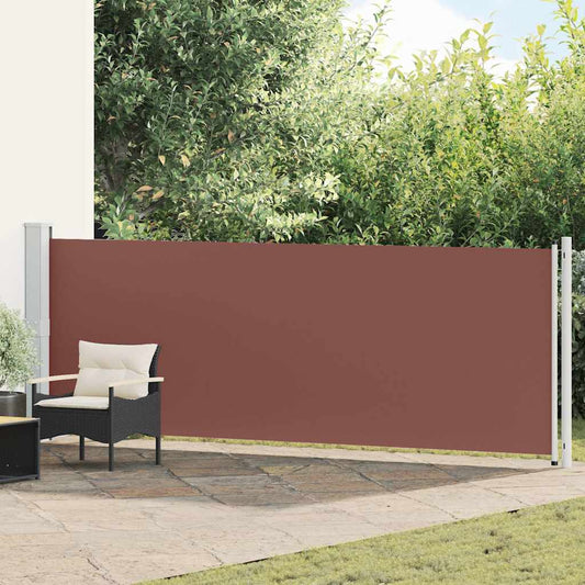 313374 vidaXL Patio Retractable Side Awning 140x600 cm Brown