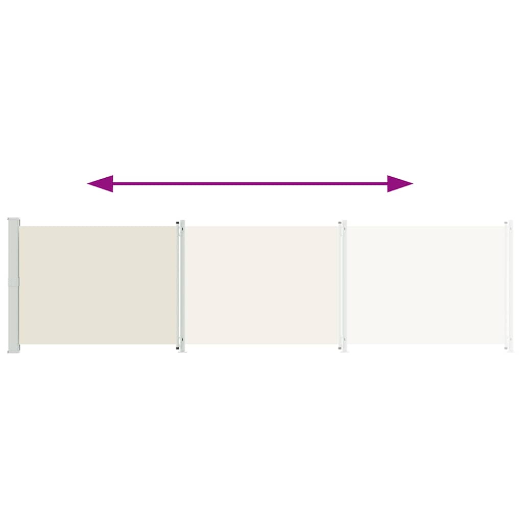 Patio Retractable Side Awning 614x160 cm Cream