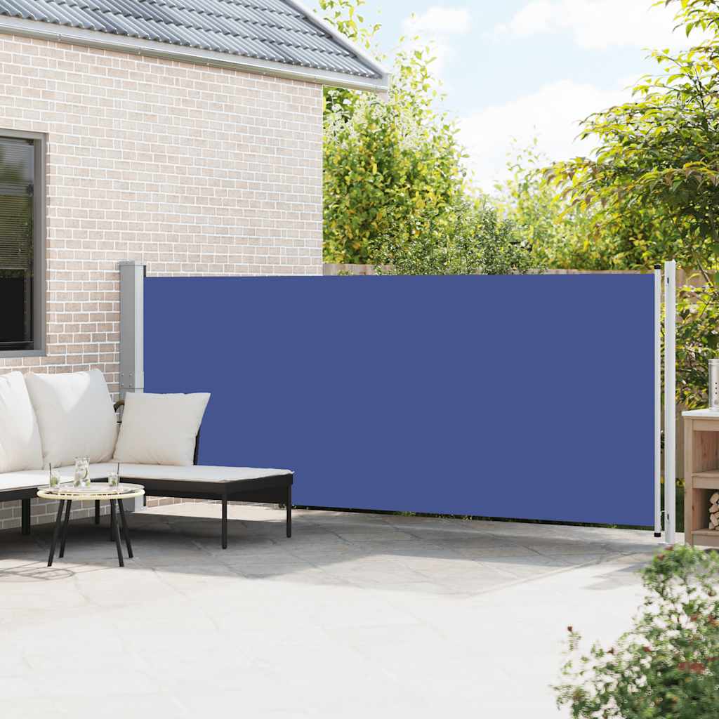 Patio Retractable Side Awning 600x160 cm Blue