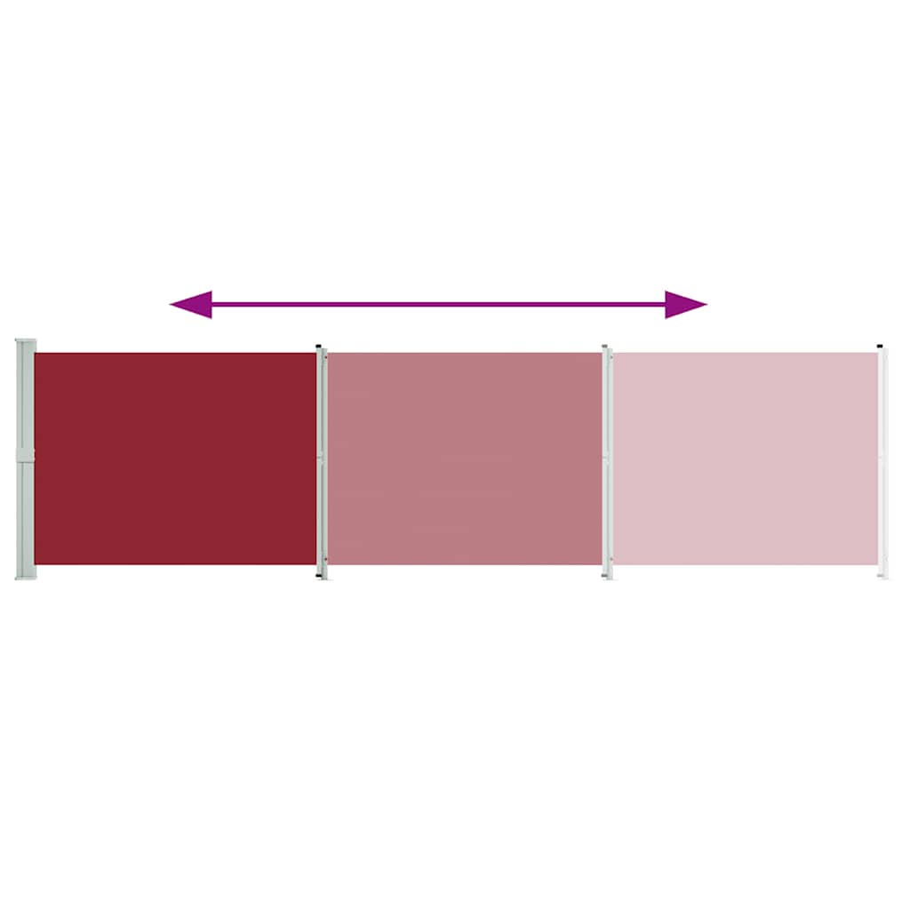 Patio Retractable Side Awning 600x160 cm Red