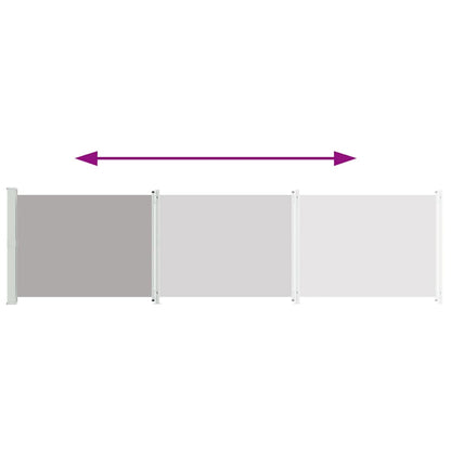 Patio Retractable Side Awning 614x160 cm Grey