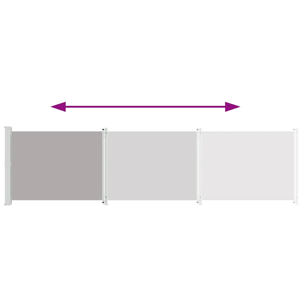 Patio Retractable Side Awning 600x160 cm Grey