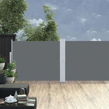 313389 vidaXL Patio Retractable Side Awning 140x1200 cm Anthracite