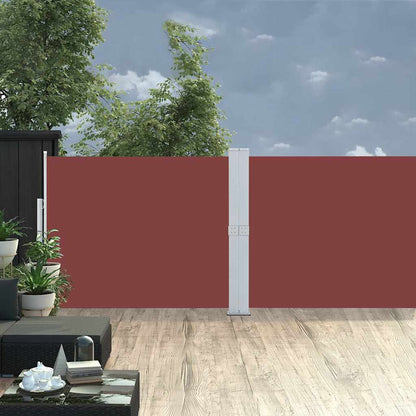 313390 vidaXL Patio Retractable Side Awning 140x1200 cm Brown