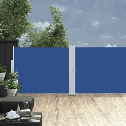 313391 vidaXL Patio Retractable Side Awning 140x1200 cm Blue
