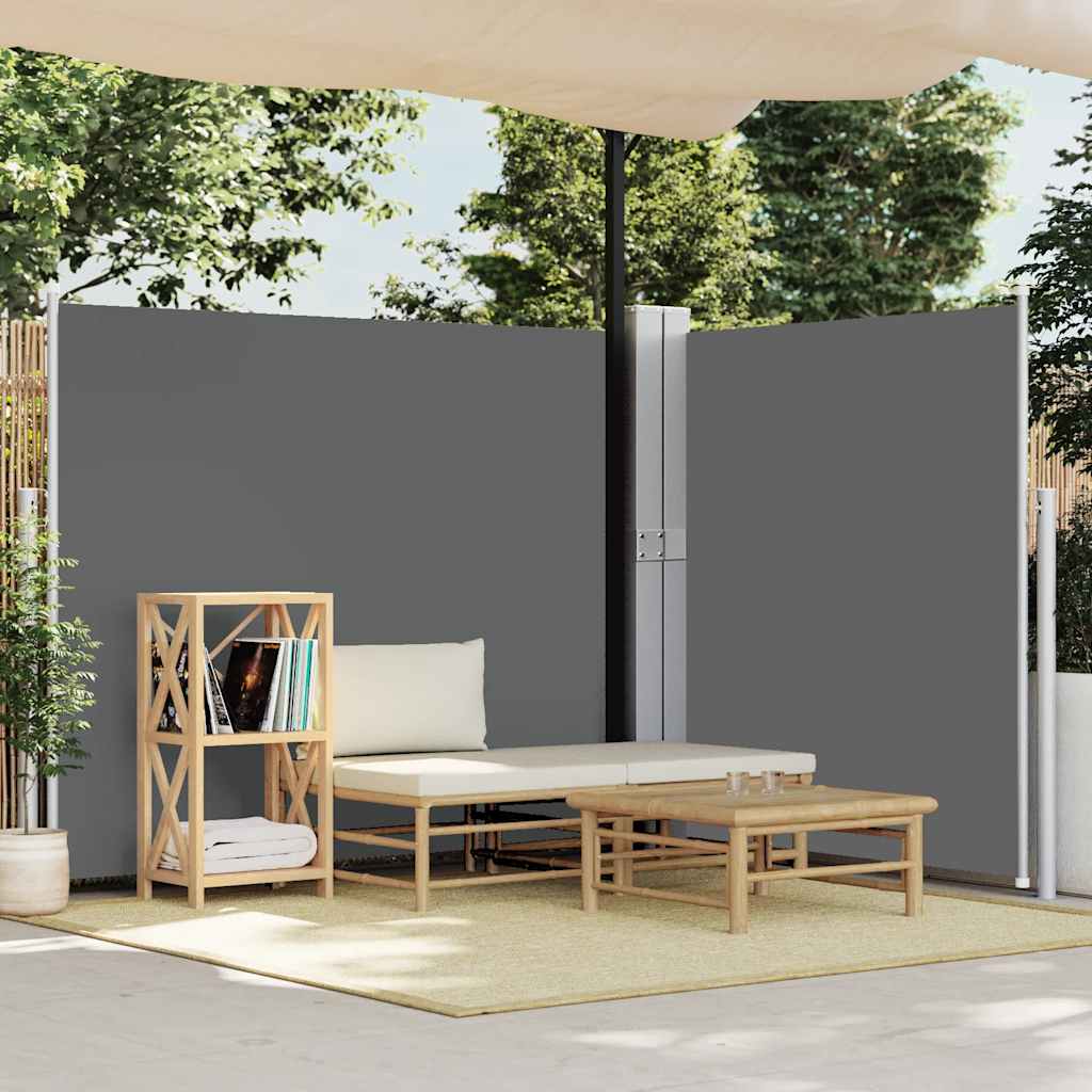 Patio Retractable Side Awning 170x1200 cm Anthracite