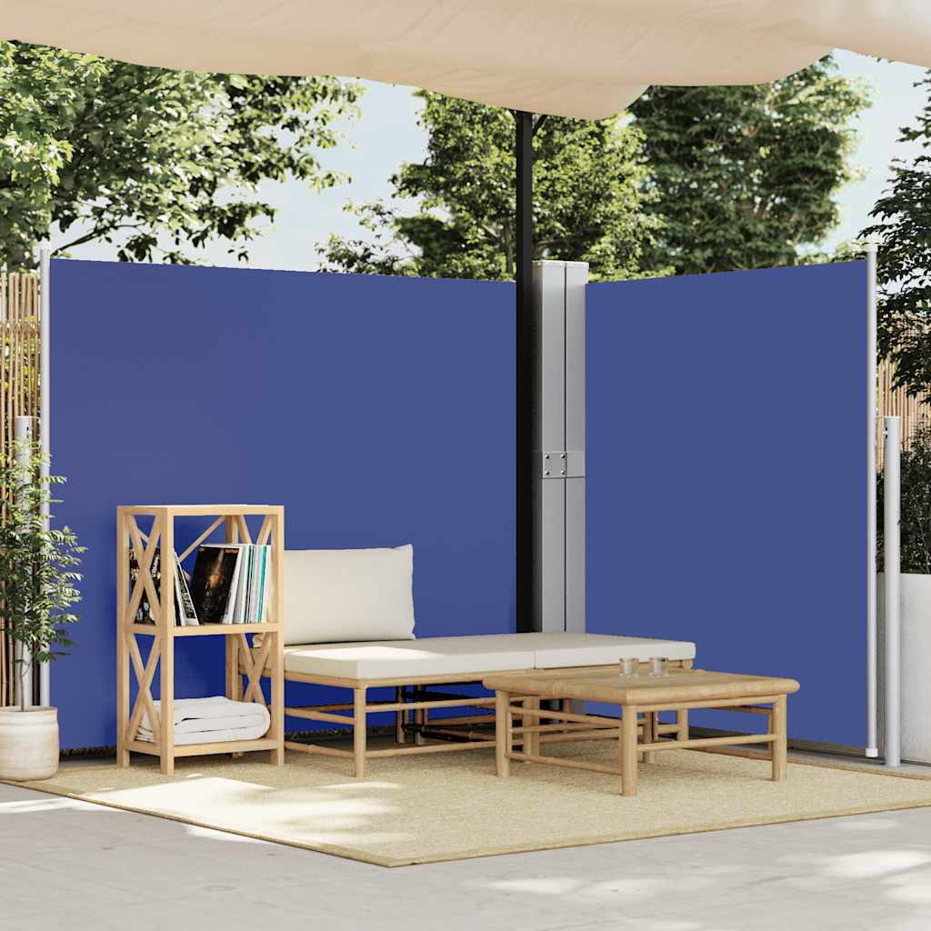 Patio Retractable Side Awning 170x1200 cm Blue
