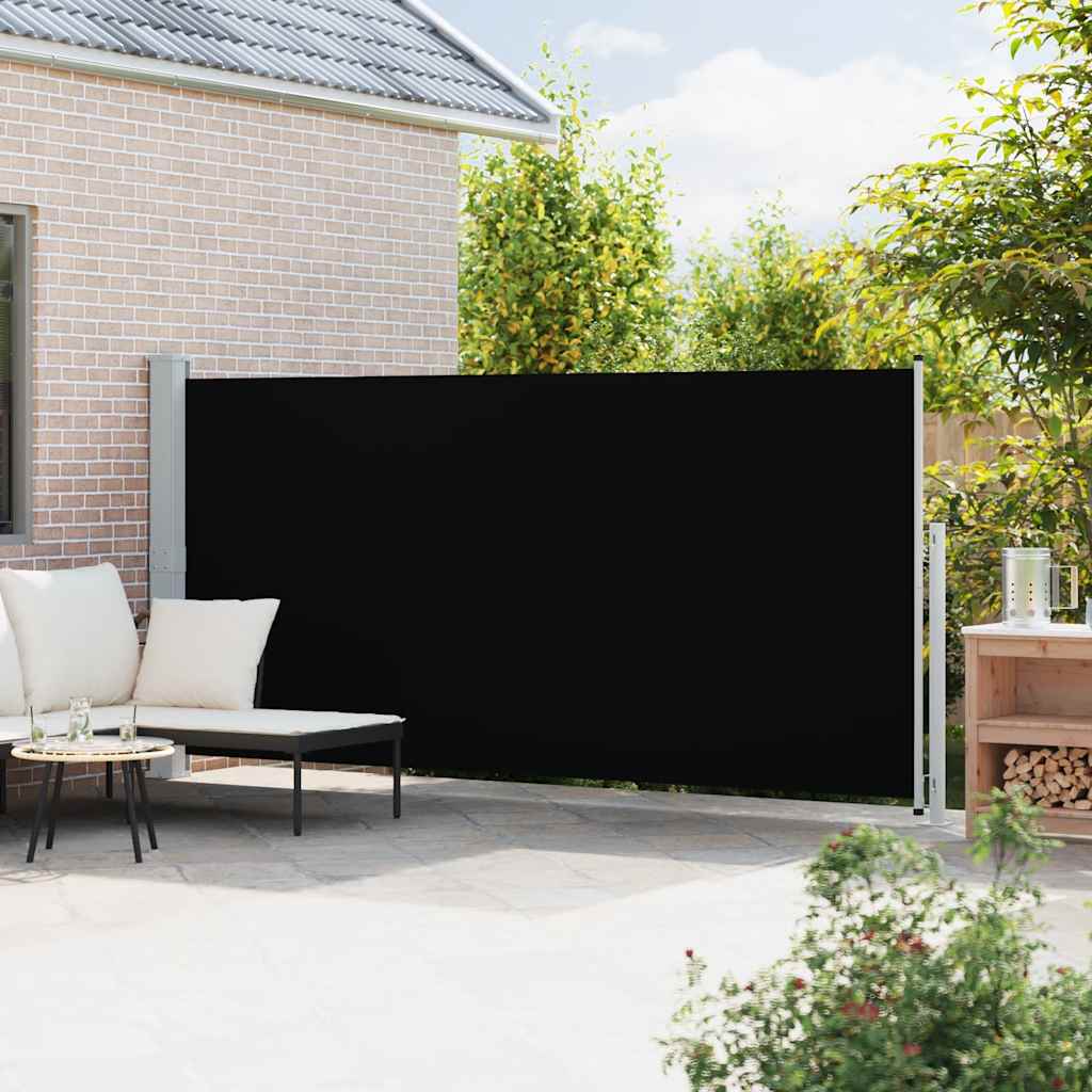 Patio Retractable Side Awning 180x514 cm Black