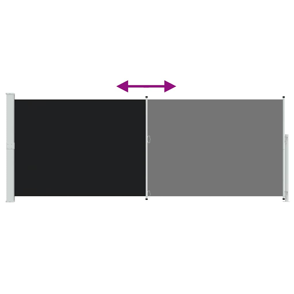Patio Retractable Side Awning 180x500 cm Black