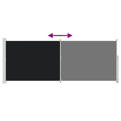 Patio Retractable Side Awning 180x500 cm Black