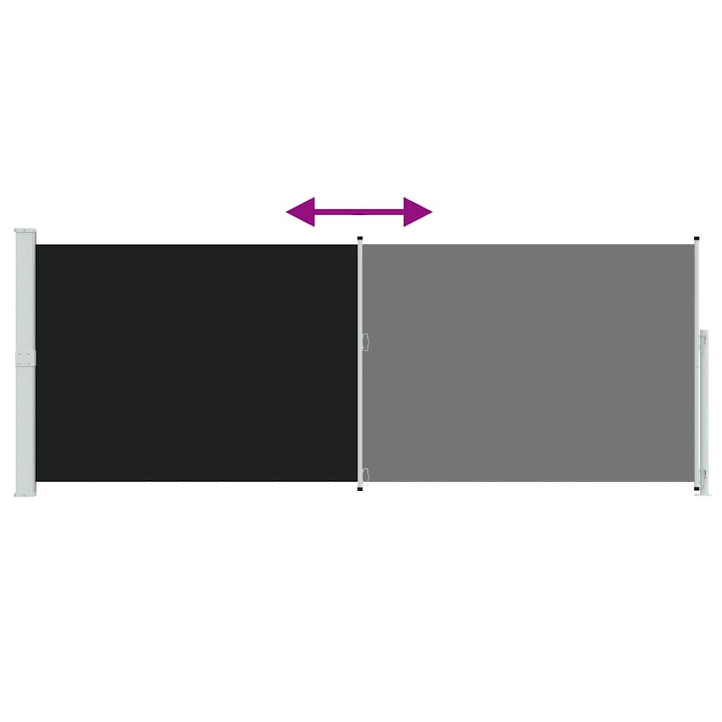 Patio Retractable Side Awning 180x500 cm Black