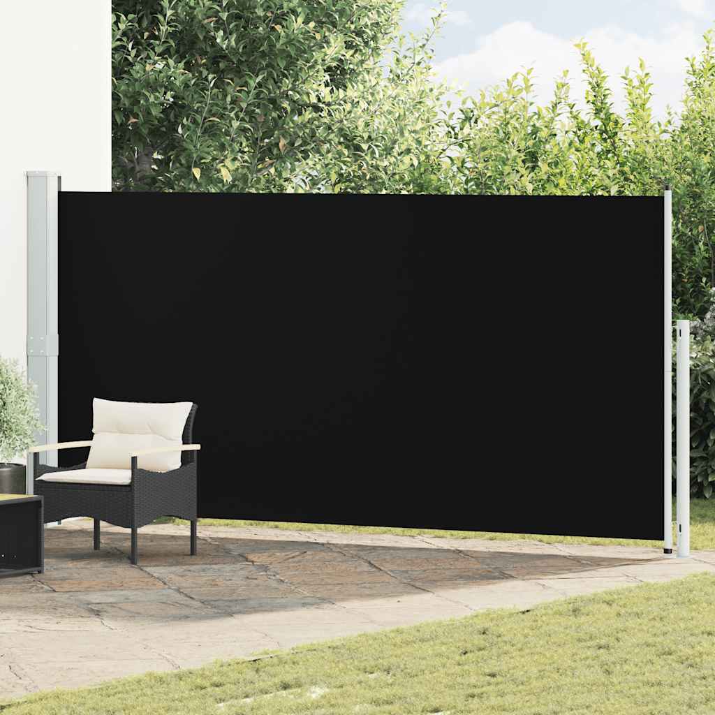 Patio Retractable Side Awning 180x500 cm Black