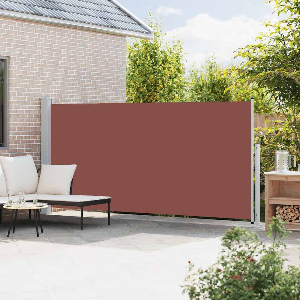 313408 vidaXL Patio Retractable Side Awning 180x500 cm Brown