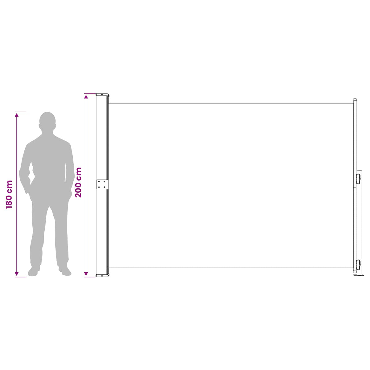 Patio Retractable Side Awning 200x314 cm Black