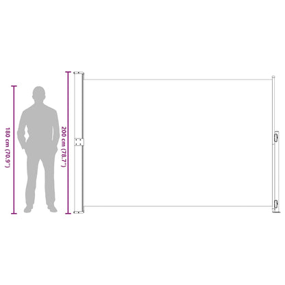 Patio Retractable Side Awning 200x300 cm Grey