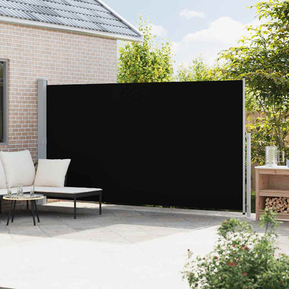 Patio Retractable Side Awning 200x500 cm Black