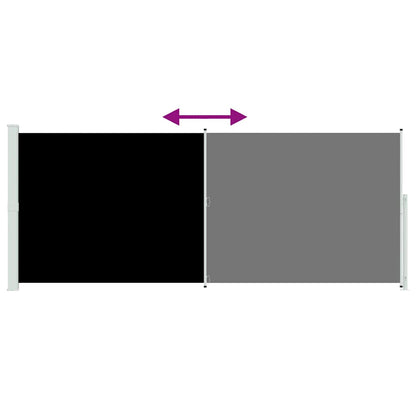 Patio Retractable Side Awning 200x500 cm Black