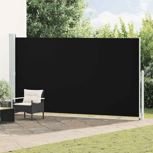 Patio Retractable Side Awning 200x500 cm Black