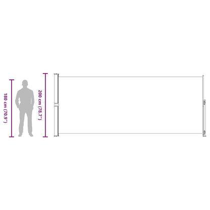 Patio Retractable Side Awning 200x500 cm Grey
