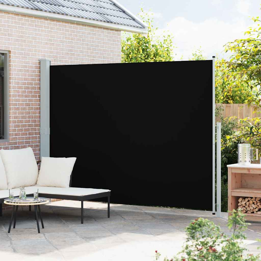 Patio Retractable Side Awning 220x314 cm Black