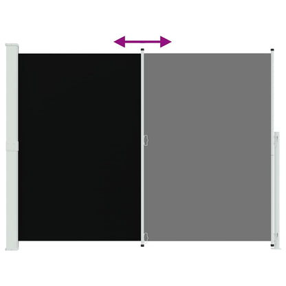 Patio Retractable Side Awning 220x300 cm Black