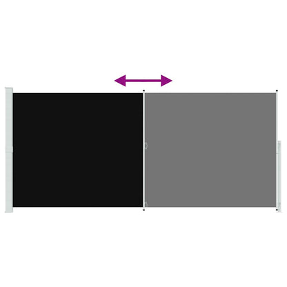 Patio Retractable Side Awning 220x500 cm Black