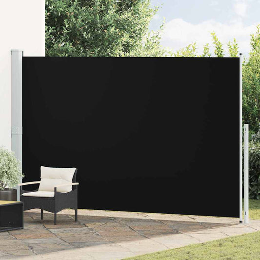 Patio Retractable Side Awning 220x500 cm Black