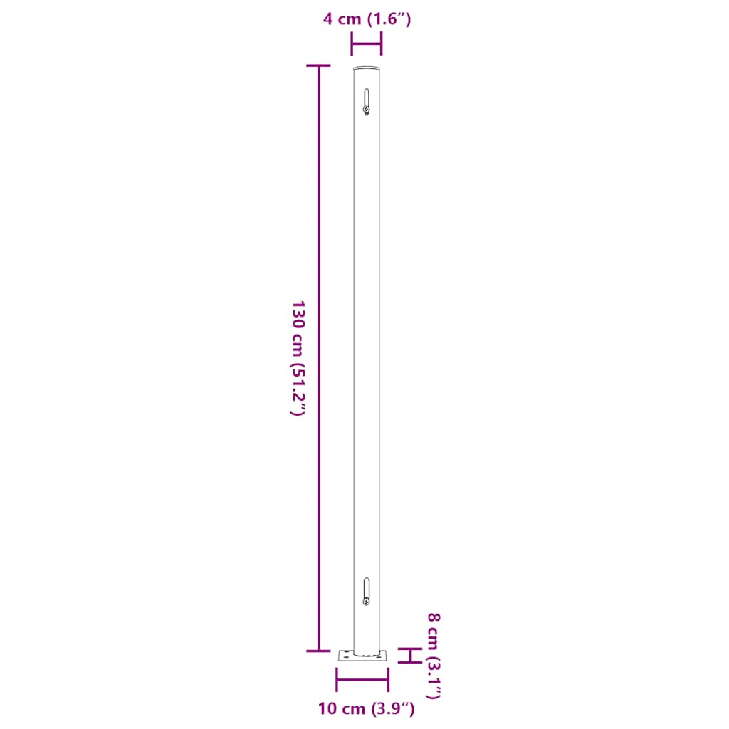Patio Retractable Side Awning 220x500 cm Grey