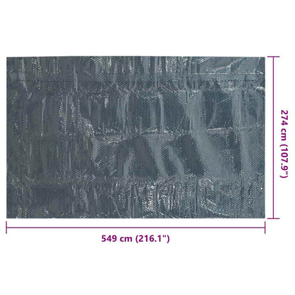 Floating PE Solar Pool Film 549x274 cm Black and Blue