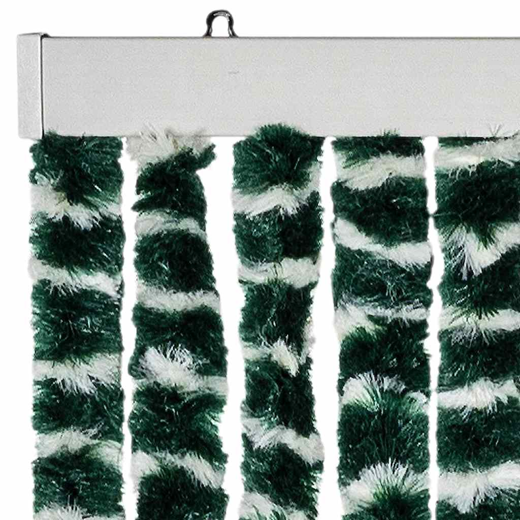 Insect Curtain Green and White 56x185 cm Chenille