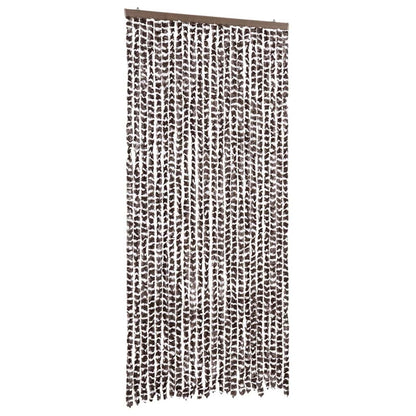 325453 vidaXL Insect Curtain Brown and White 100x220 cm Chenille