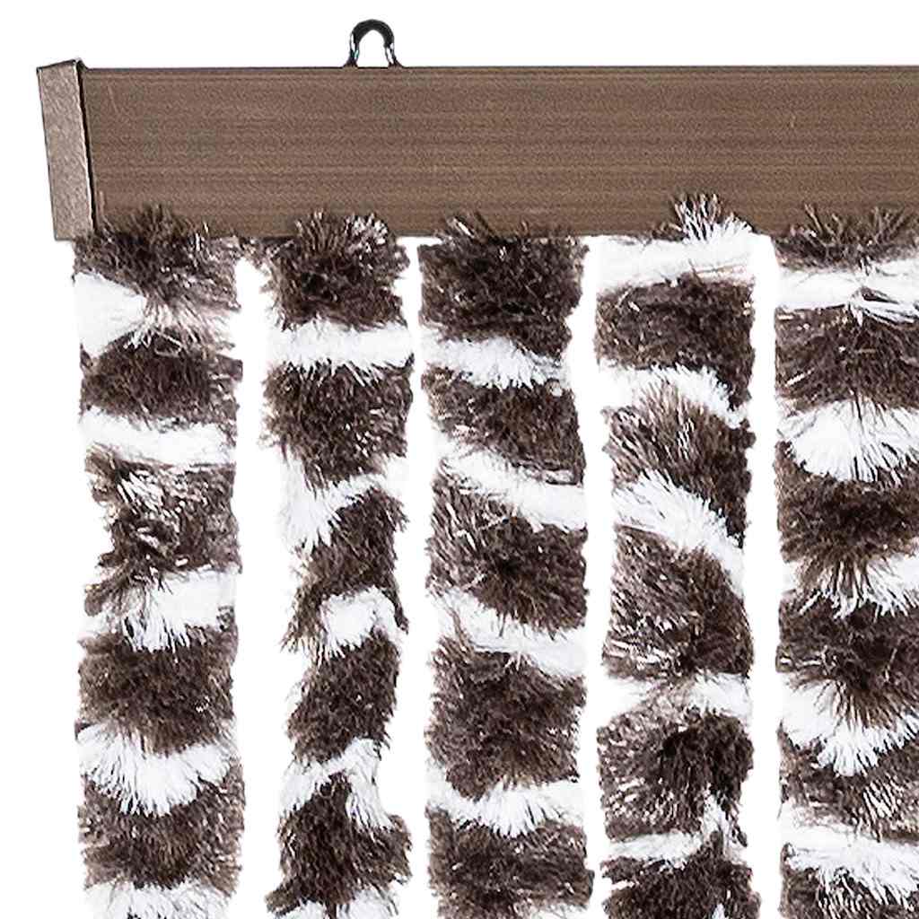 325453 vidaXL Insect Curtain Brown and White 100x220 cm Chenille